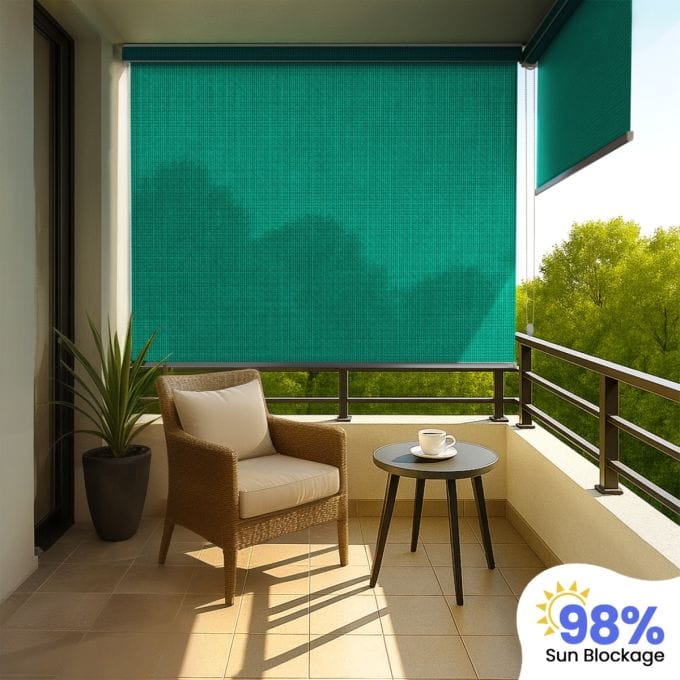 98% Sun Block Outdoor Roller Blind (HDPE)