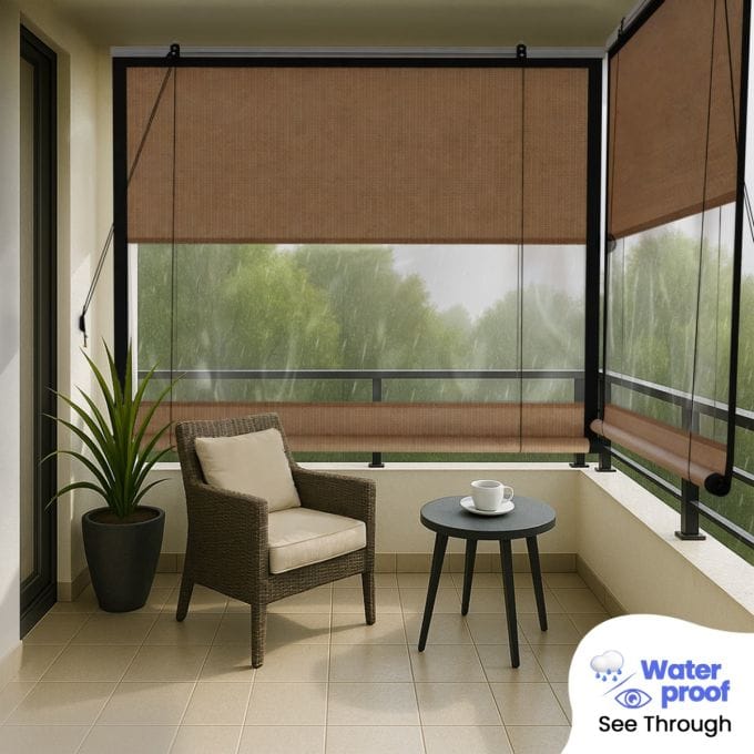 See-Through Waterproof Outdoor Chick Blind (Coated HDPE & Premium PVC)