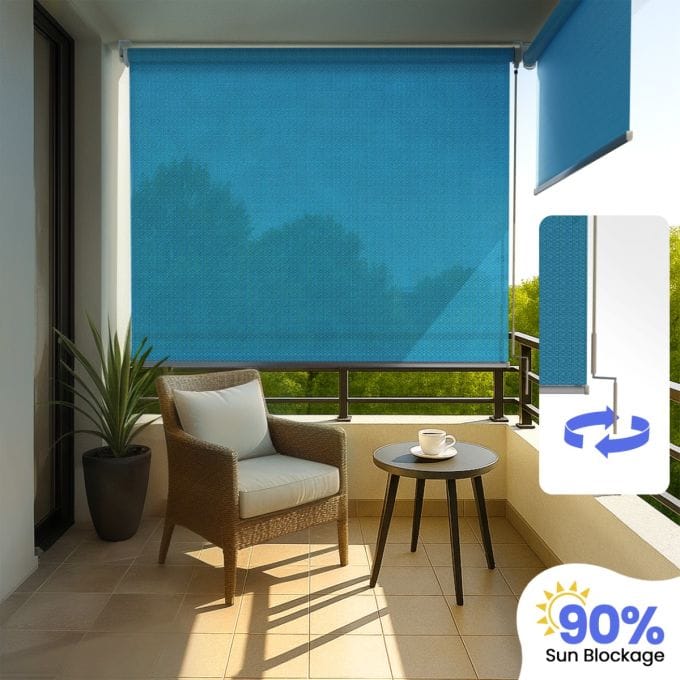 90% Sun Block Outdoor Crank Blind (HDPE)
