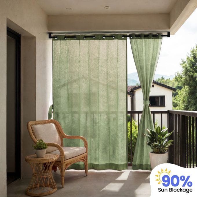 Hippo 85% Sun Block Solid Outdoor Curtain (HDPE)