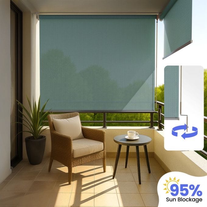 95% Sun Block Outdoor Crank Blind (HDPE)