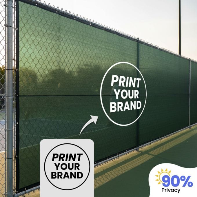 Custom Premium Printed Fence – 90% Privacy; Brand Your Event, Sport Courts & Construction Areas