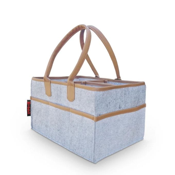 Hippo Everyday Baby Storage Cute Leather Finish Diaper Caddy Bag