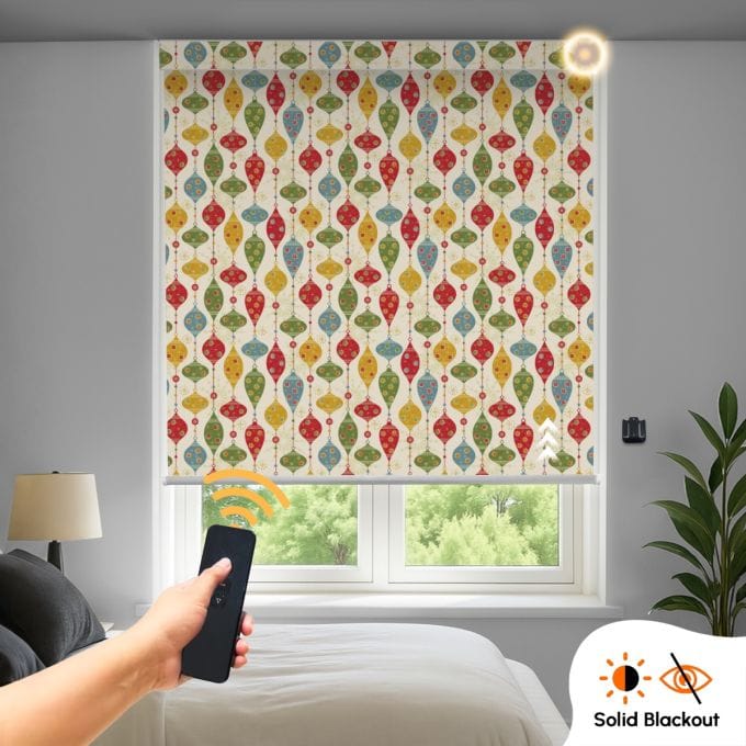 Blackout Printed Motorised Indoor Roller Blind (Form Coated Polyester) 