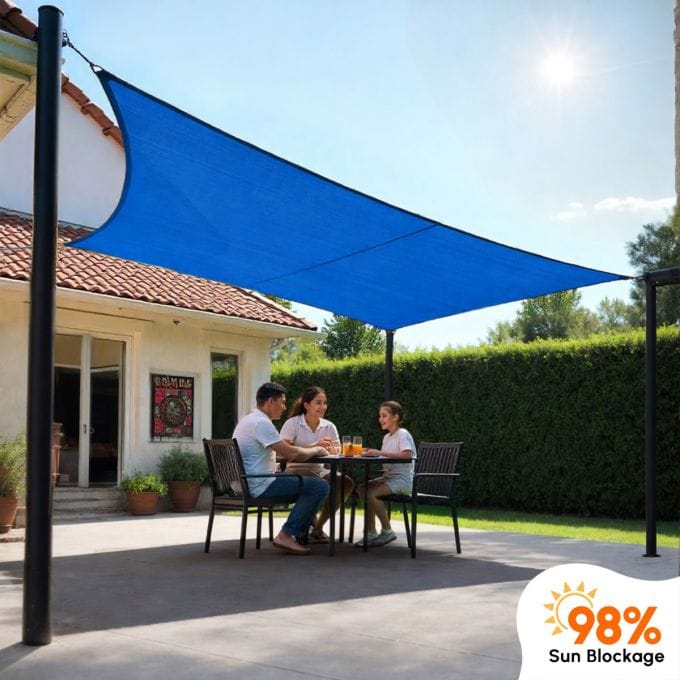 HIPPO 300 GSM Rectangle Sun Shade Sail (Clearance Sale)