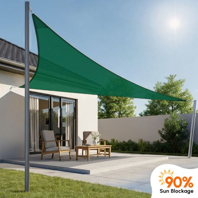 90% Sun Block Shade Sail (Three Sided)