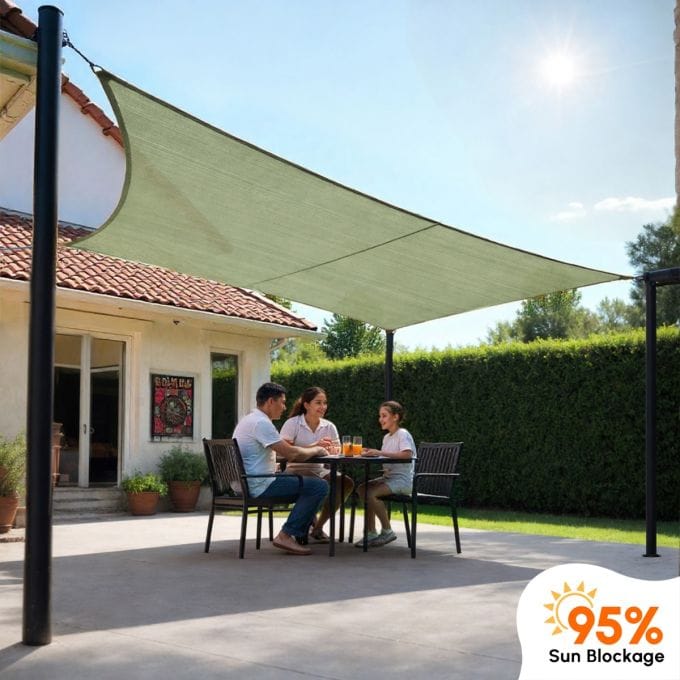 Hippo 95% Sun Block Shade Sail (Four Sided)