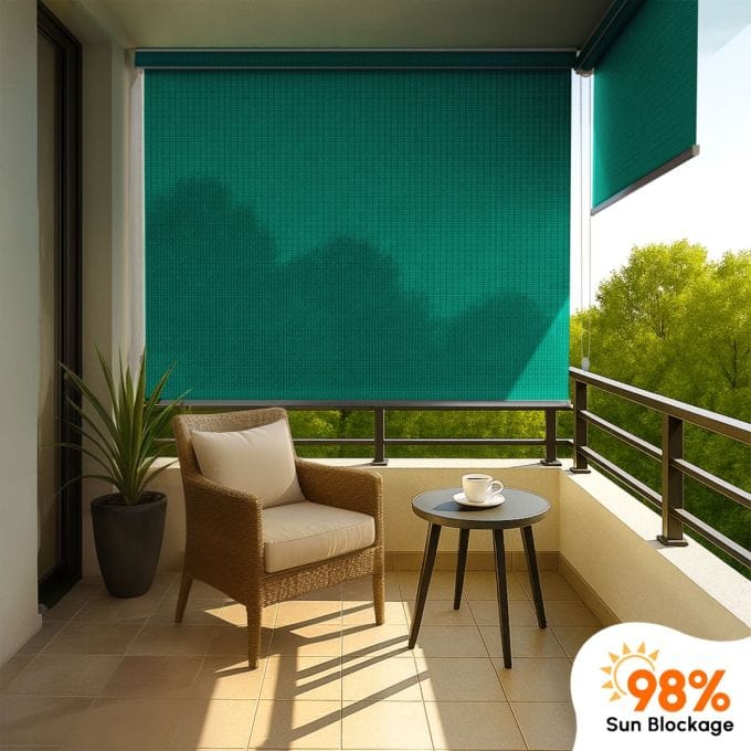 98% Sun Block Outdoor Roller Blind (HDPE)