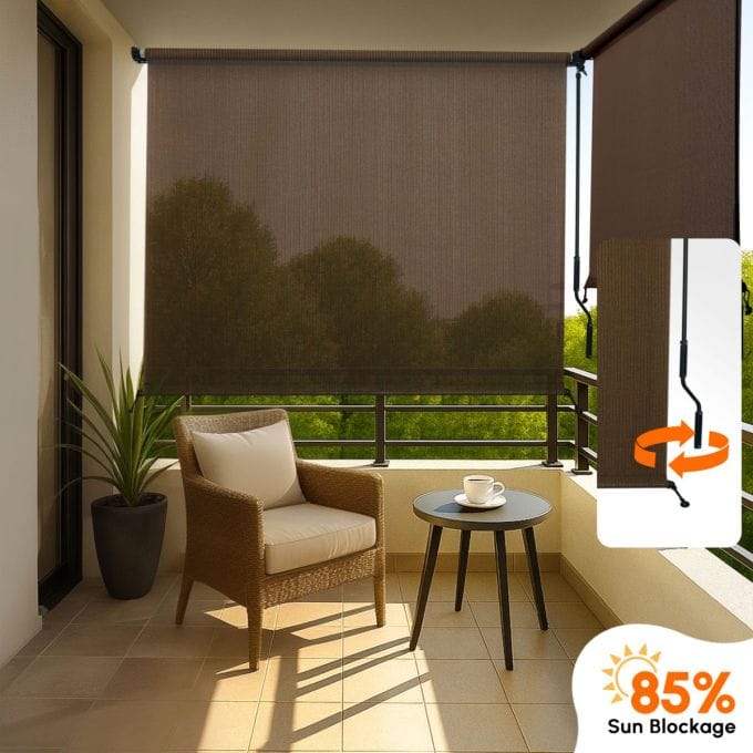 Hippo 85% Sun Block Outdoor Crank Blind (HDPE)