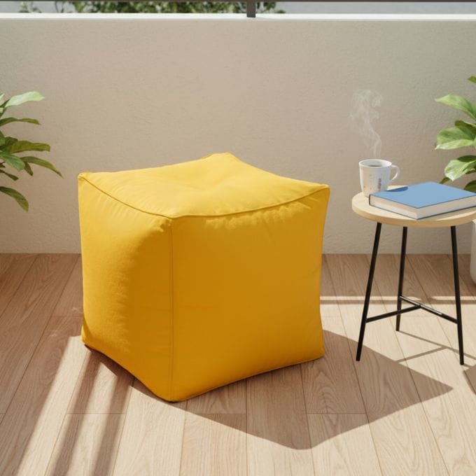 Outdoor Premium Cubical Pouf  Bean Bag Covers - Perfect for Balconies, Patios & Pool Decks