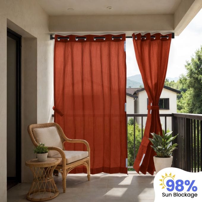 98% Sun Block Solid Outdoor Curtain (HDPE)