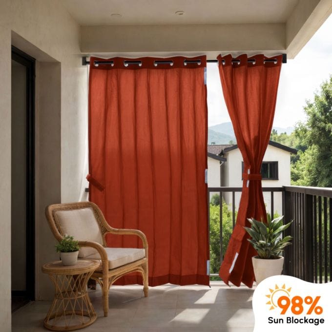 Hippo 98% Sun Block Solid Outdoor Curtain (HDPE)